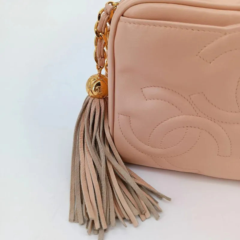 RB416 - CHANEL Vintage Pink Lambskin Triple CC Camera Bag