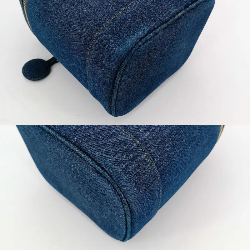 RA980 - CHANEL Vintage Blue Denim Cosmetic Bag