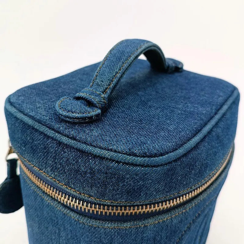 RA980 - CHANEL Vintage Blue Denim Cosmetic Bag