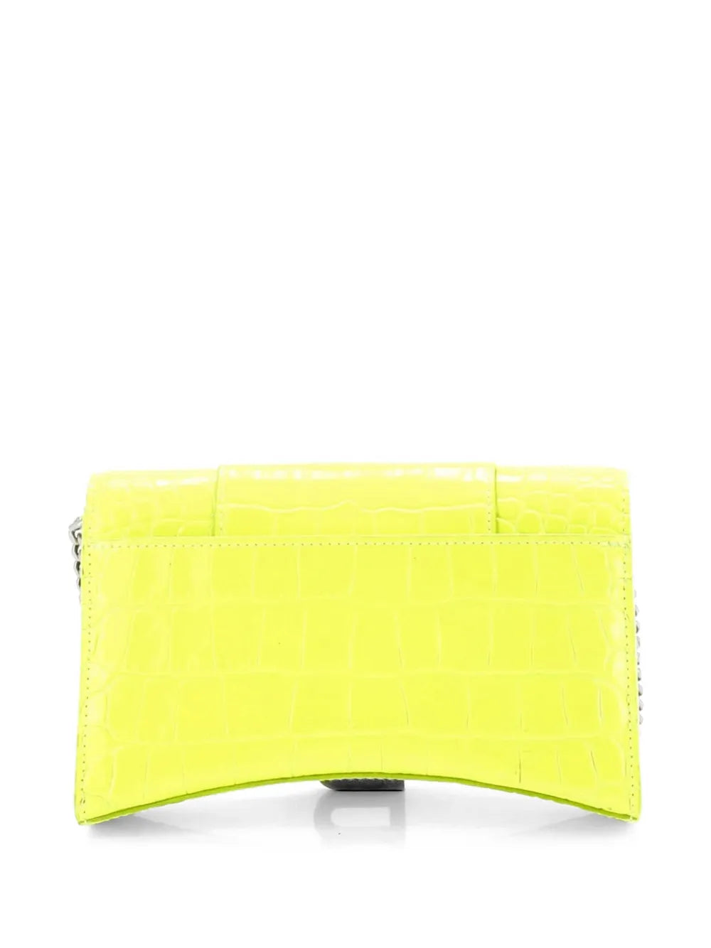 Hourglass Chain Wallet Crocodile Embossed Leather clutch bag