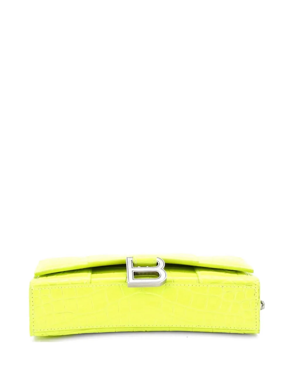 Hourglass Chain Wallet Crocodile Embossed Leather clutch bag