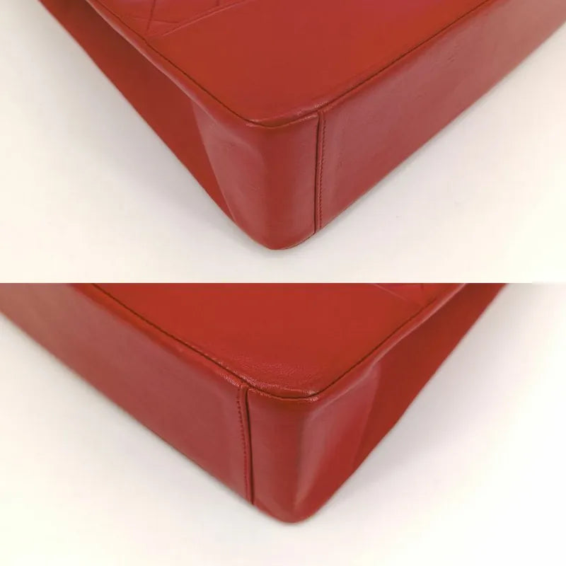 RA527 - CHANEL Vintage Red Lambskin Quilted 31 Tote Bag