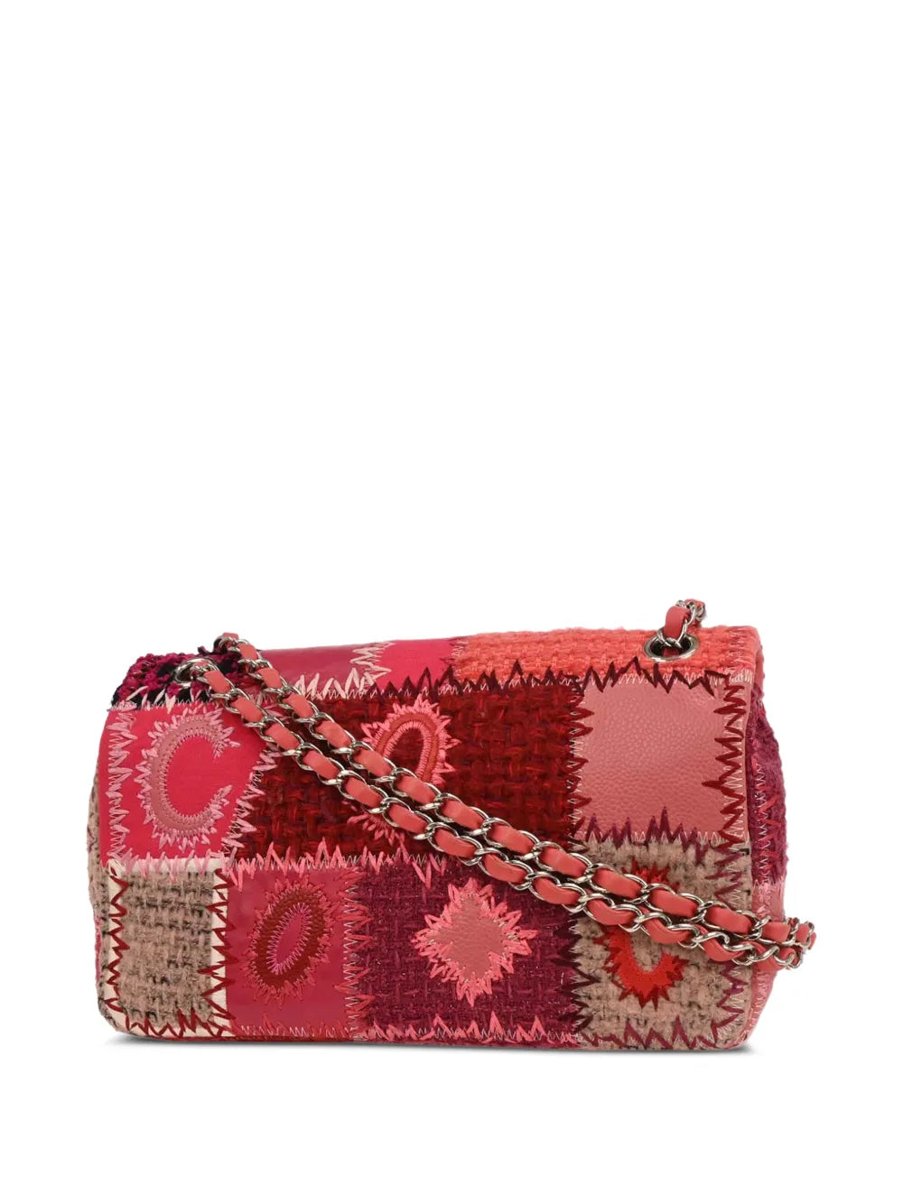 2017 tweed patchwork flap shoulder bag