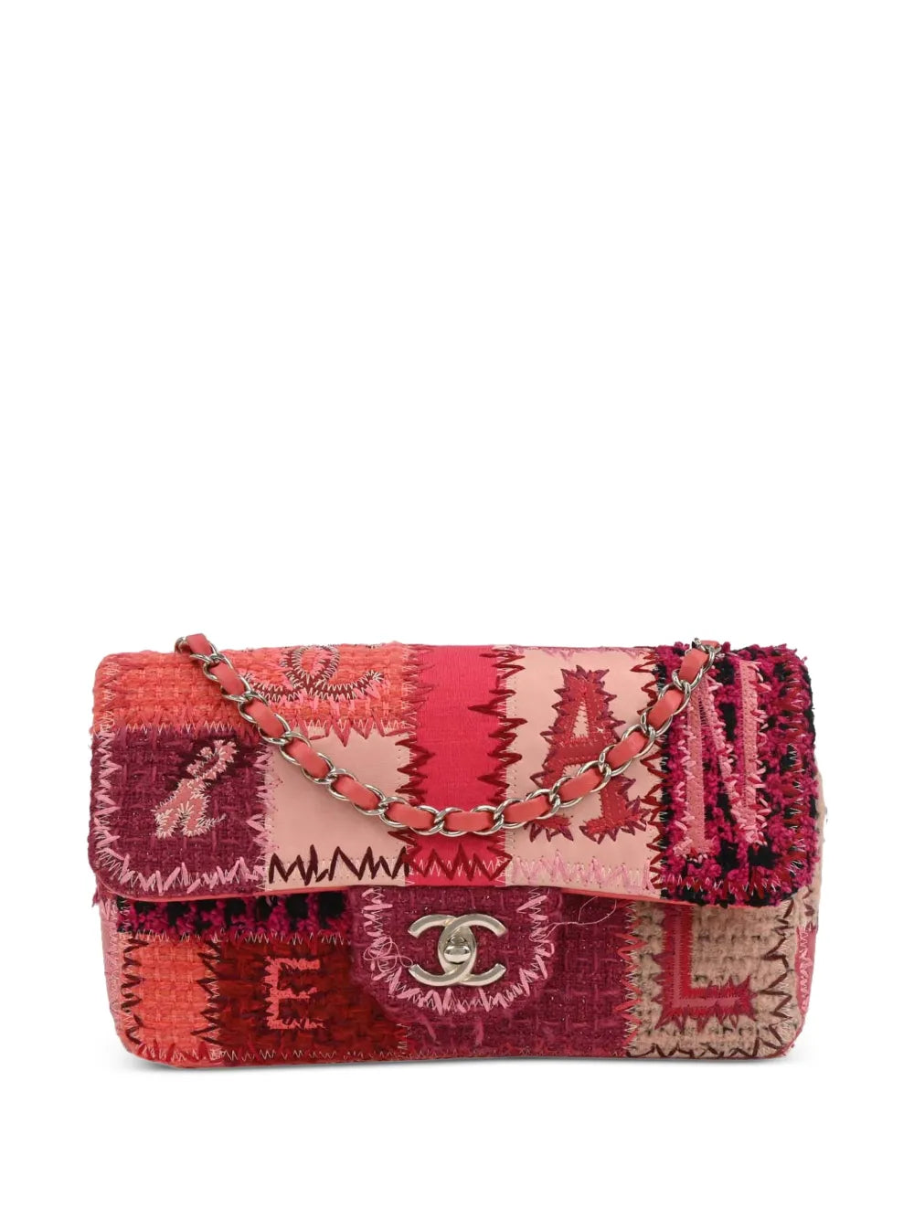 2017 tweed patchwork flap shoulder bag