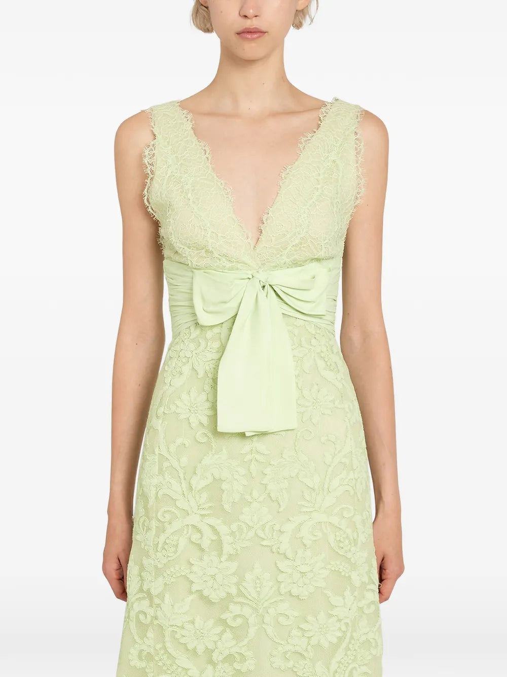 lace bow-detail maxi dress