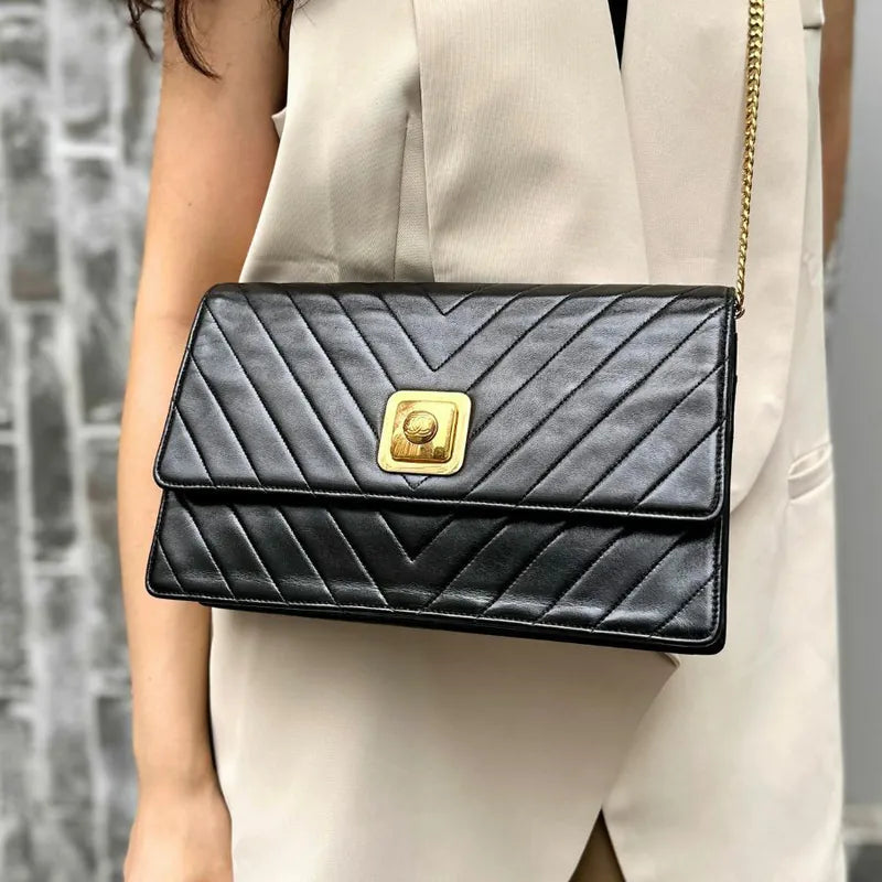 RA595 - CHANEL Vintage Green Lambskin Crystal Embellished Flap Bag