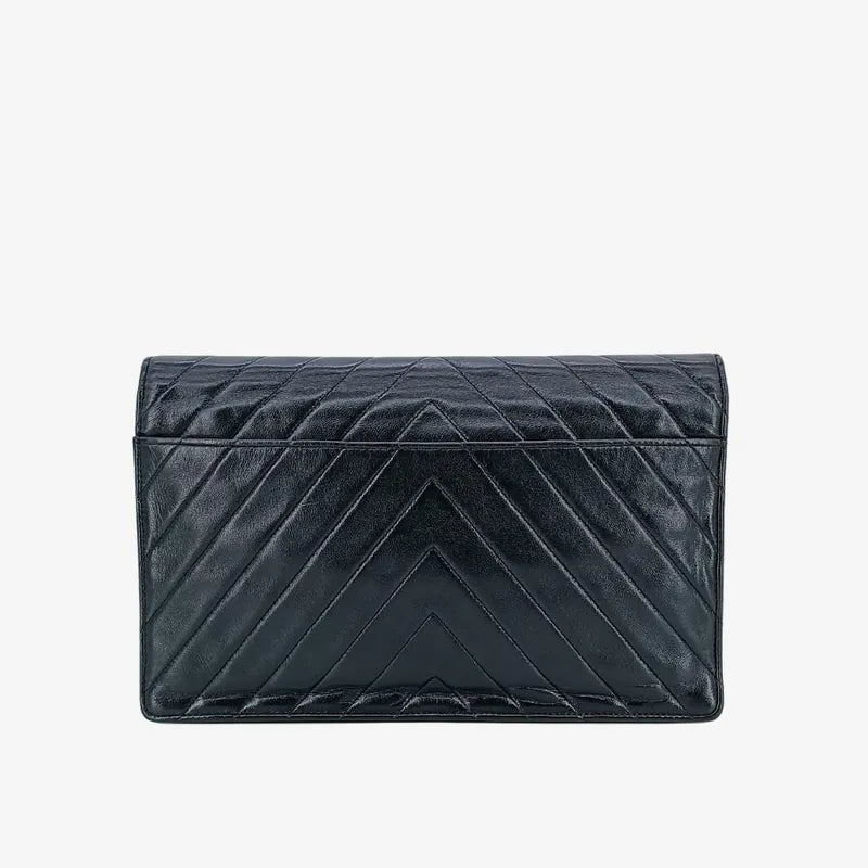 RA595 - CHANEL Vintage Green Lambskin Crystal Embellished Flap Bag