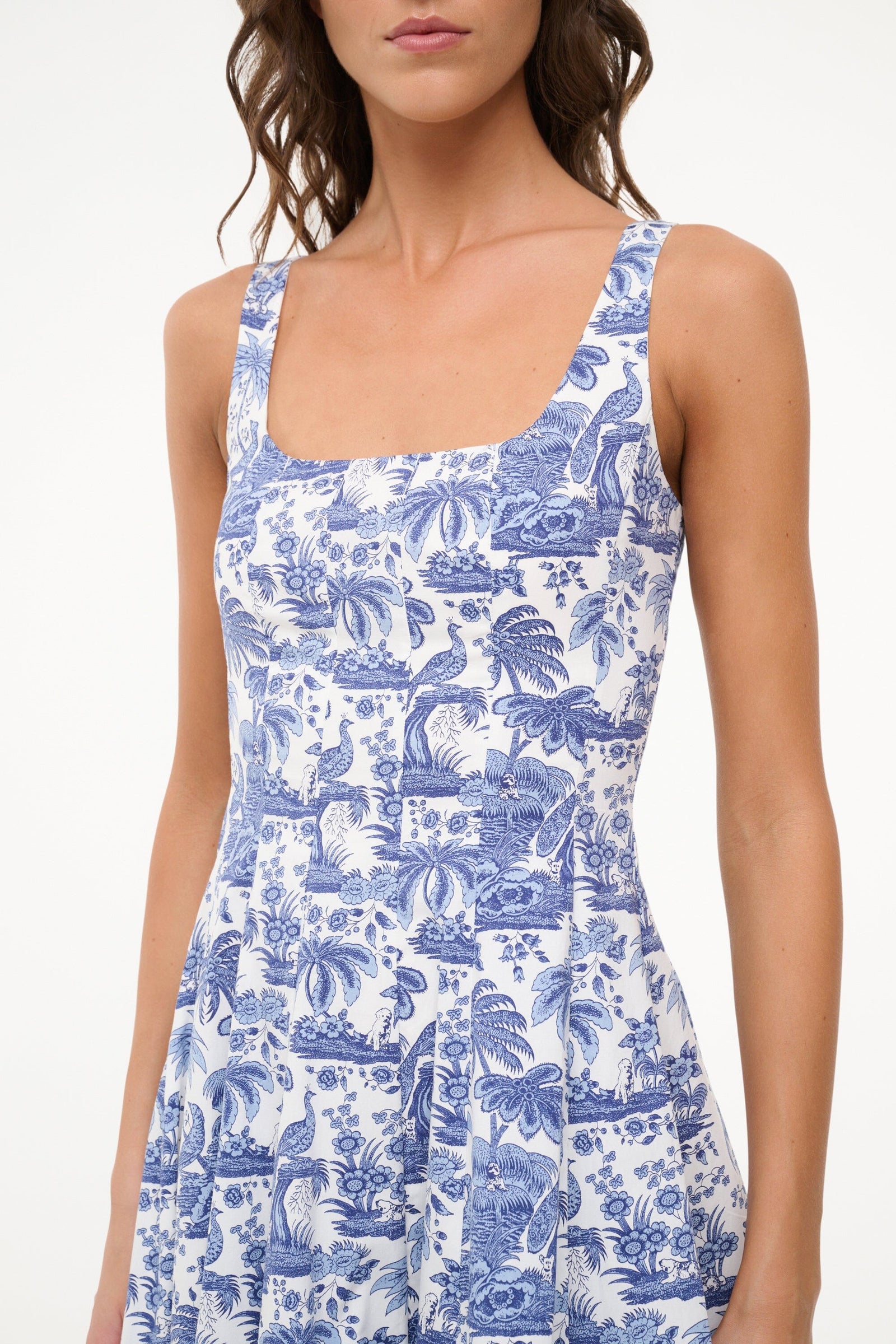 MINI WELLS DRESS BLUE TOILE