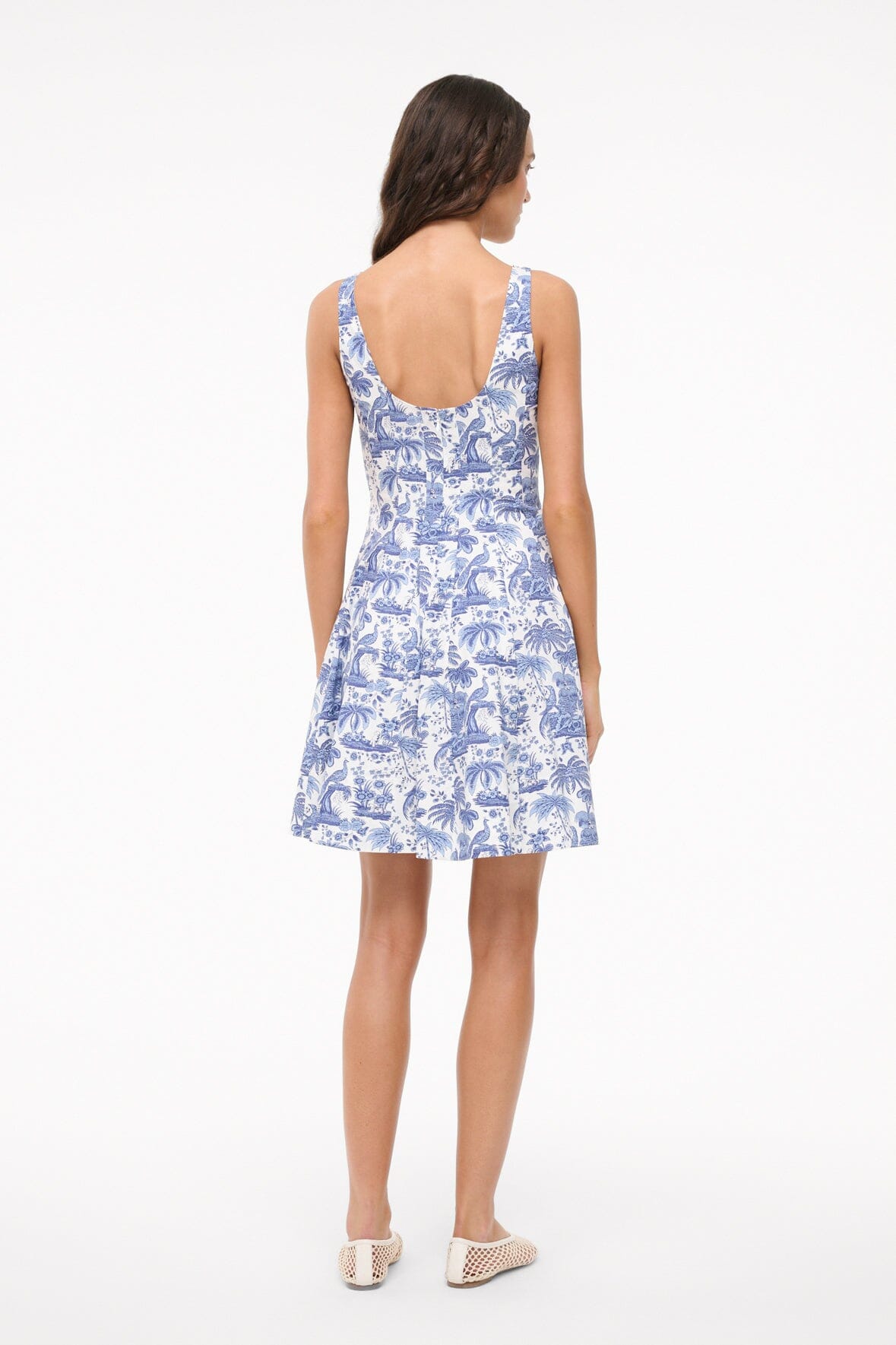MINI WELLS DRESS BLUE TOILE