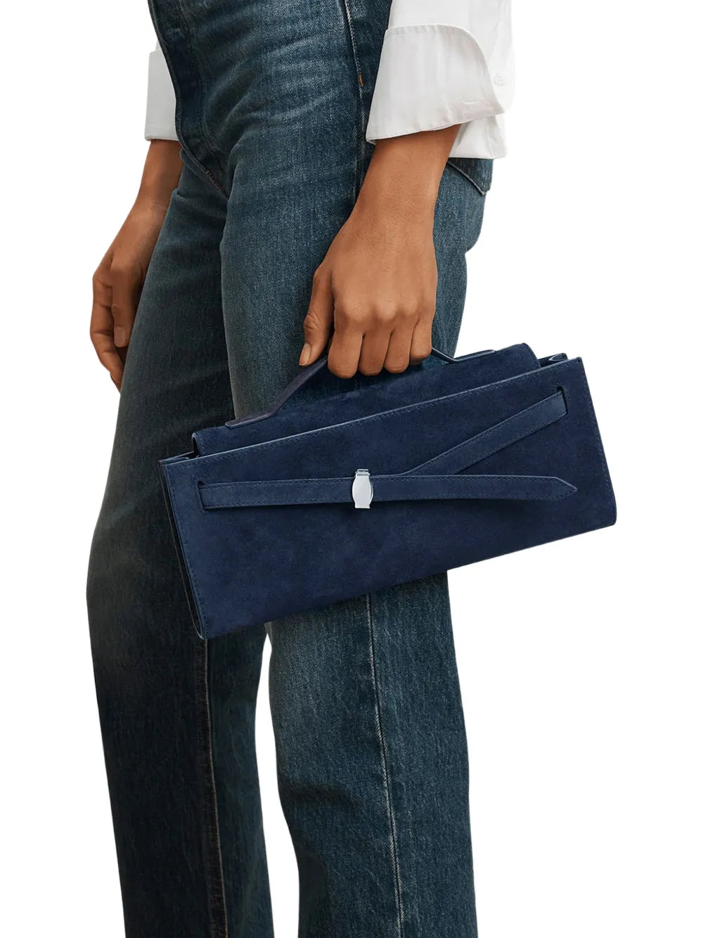 suede dash clutch