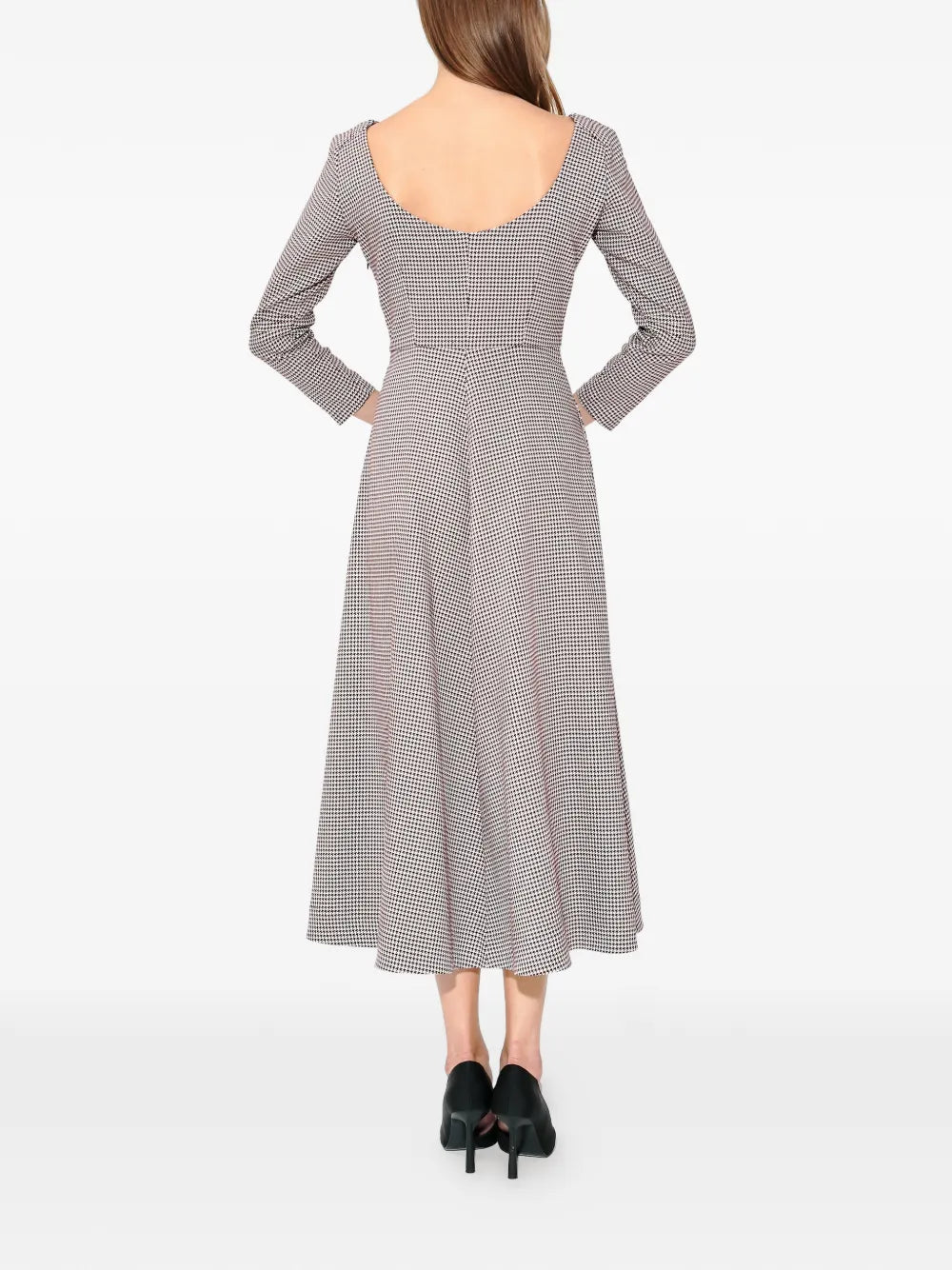  Jackie Oh houndstooth-pattern midi dress