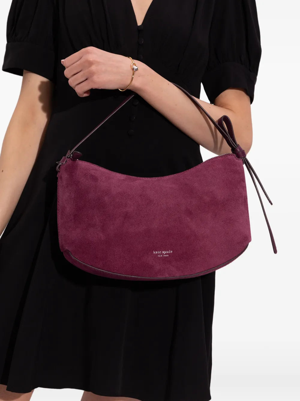 Loop suede shoulder bag