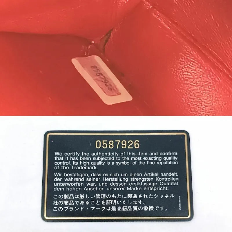JT570 - CHANEL Vintage Red Lizardskin Full Flap Bag