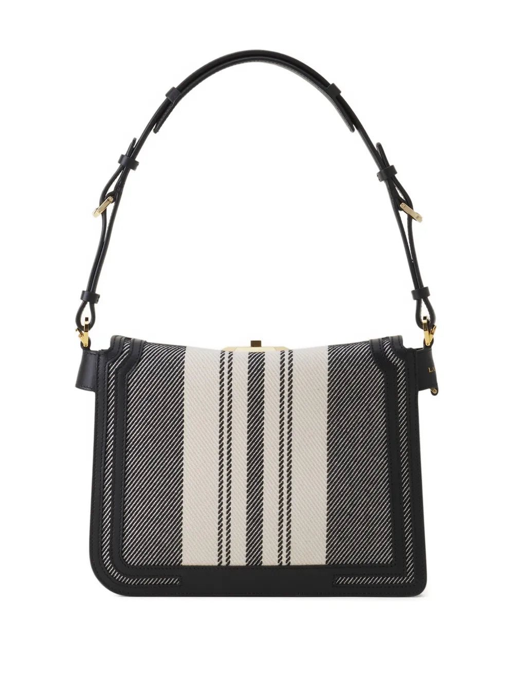 Compagnon striped lock shoulder bag