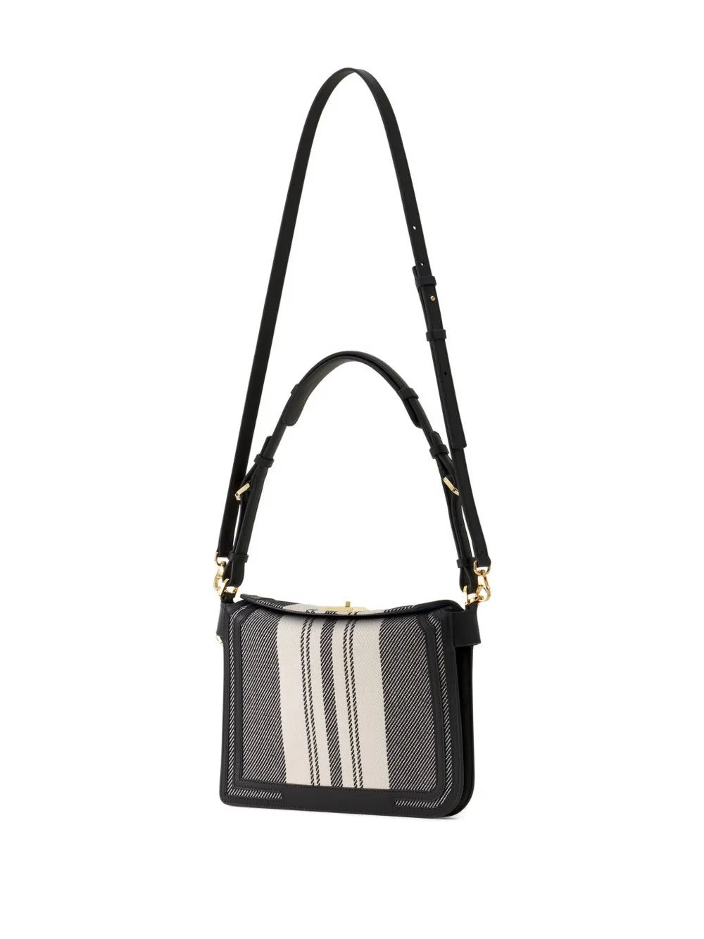 Compagnon striped lock shoulder bag