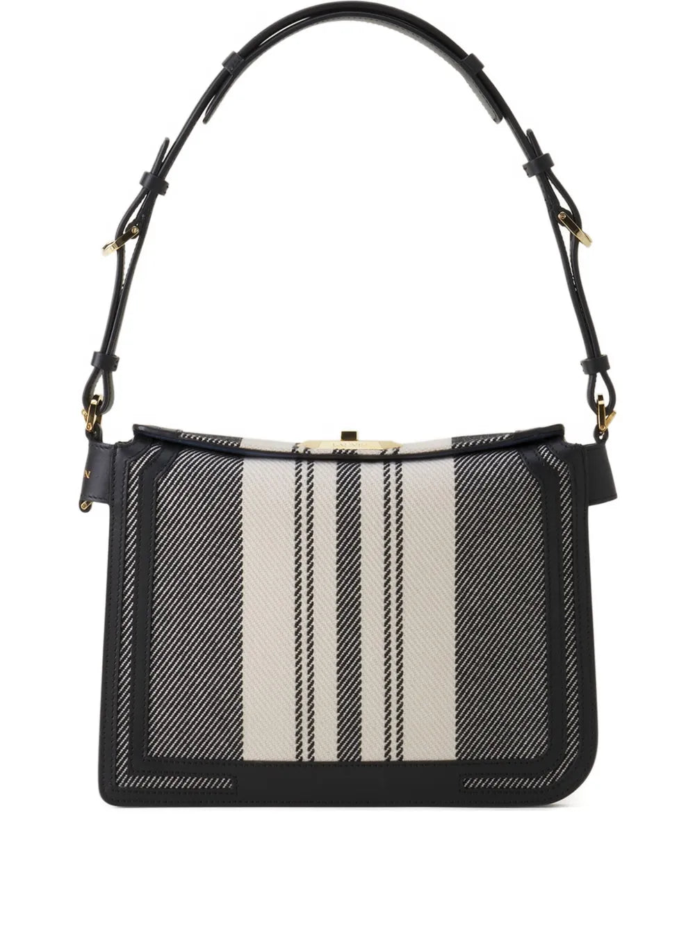 Compagnon striped lock shoulder bag