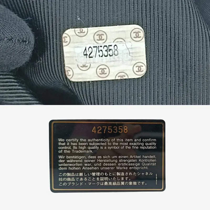 RA139 - CHANEL Vintage Black Caviar Leather 6CC Embossed Logo Tote Bag