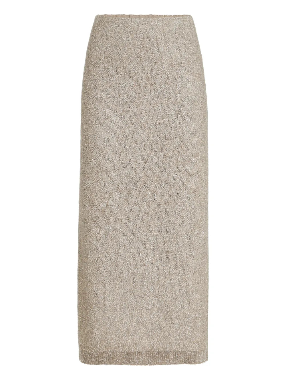 elastic-waistband midi skirt