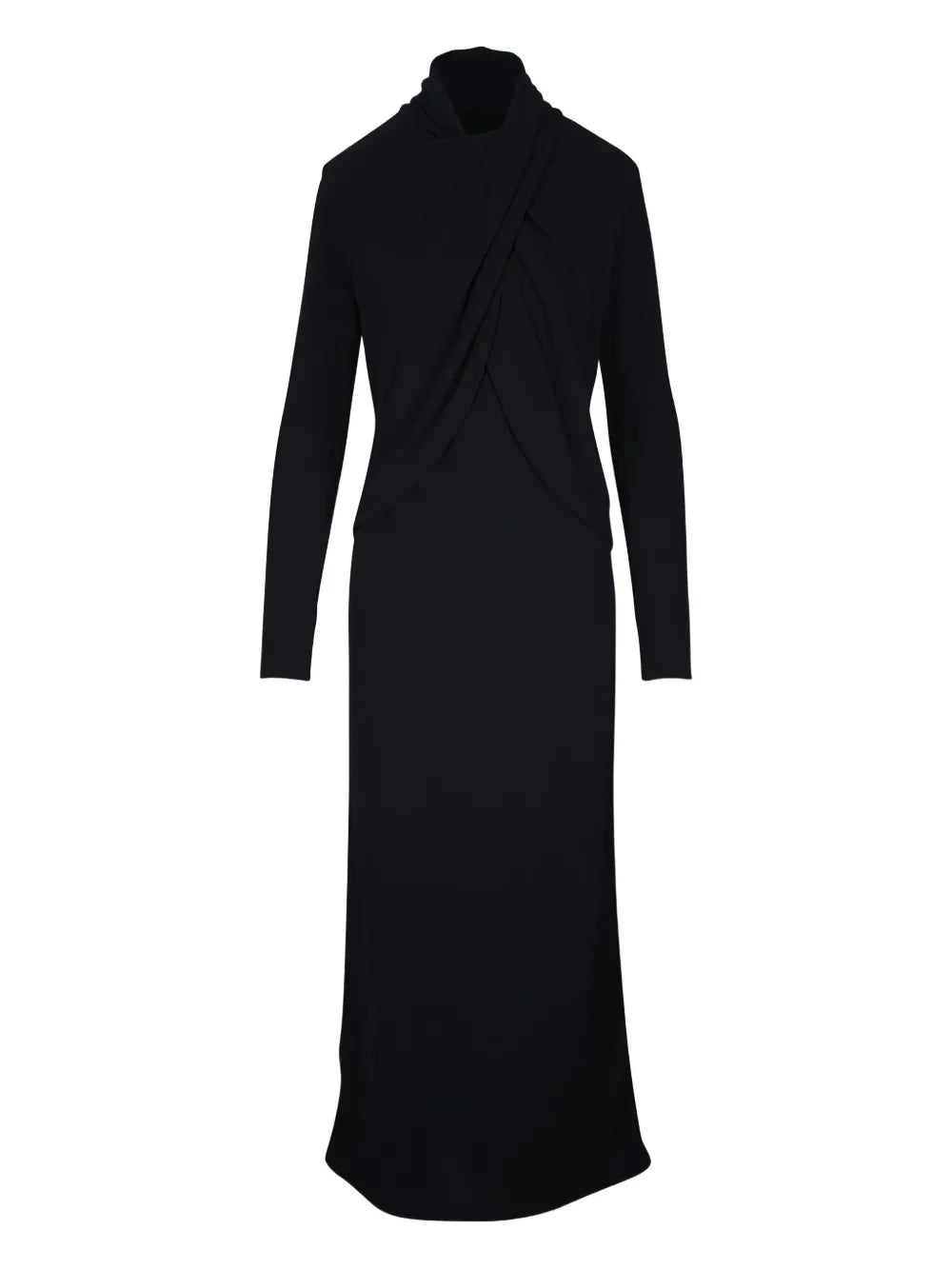 Celestial Silence twisted long-sleeve midi dress