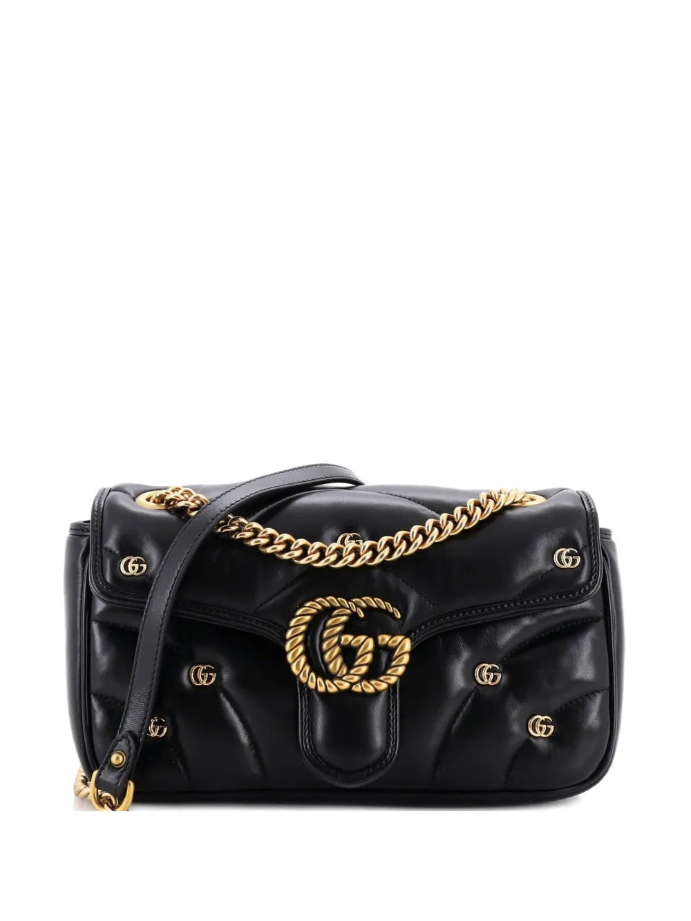 GG Marmont Flap Bag Studded Matelasse Leather Small shoulder bag