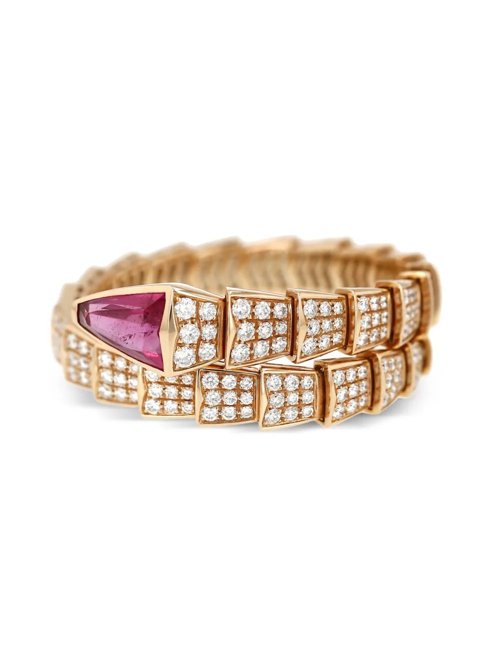 2010's diamond tourmaline gold serpenti viper bracelet