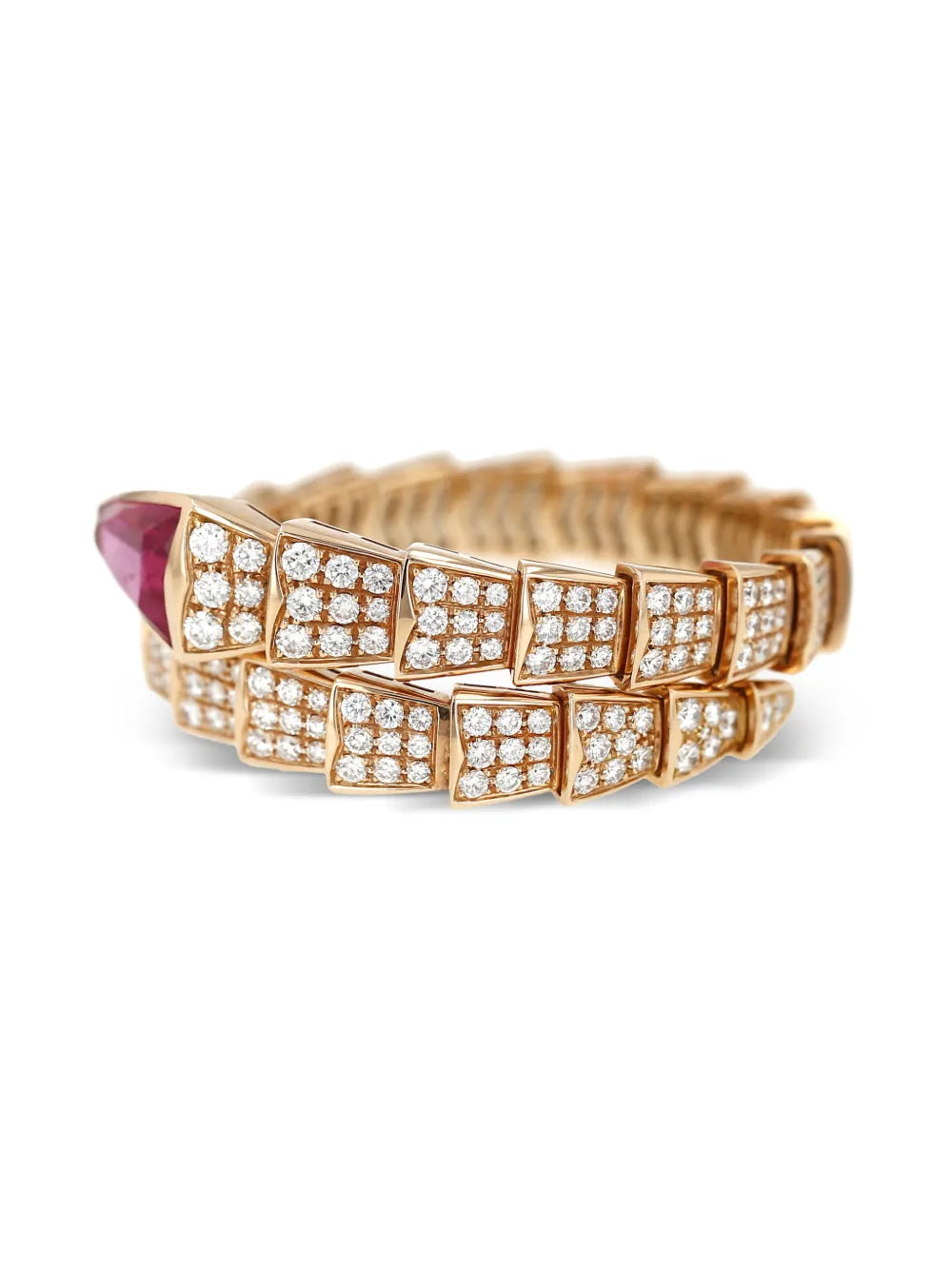 2010's diamond tourmaline gold serpenti viper bracelet
