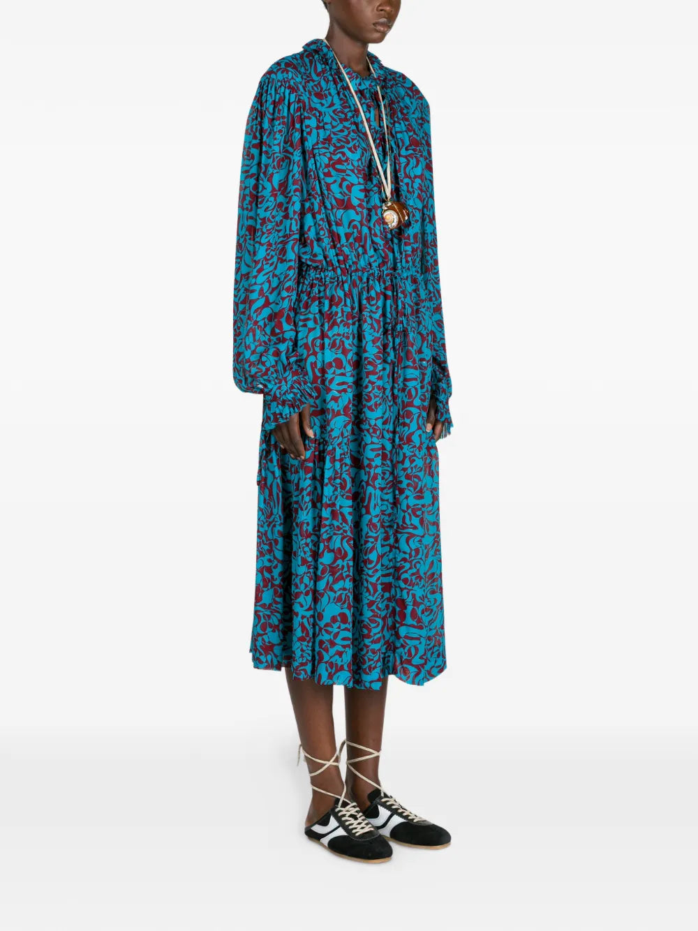 printed midi dress