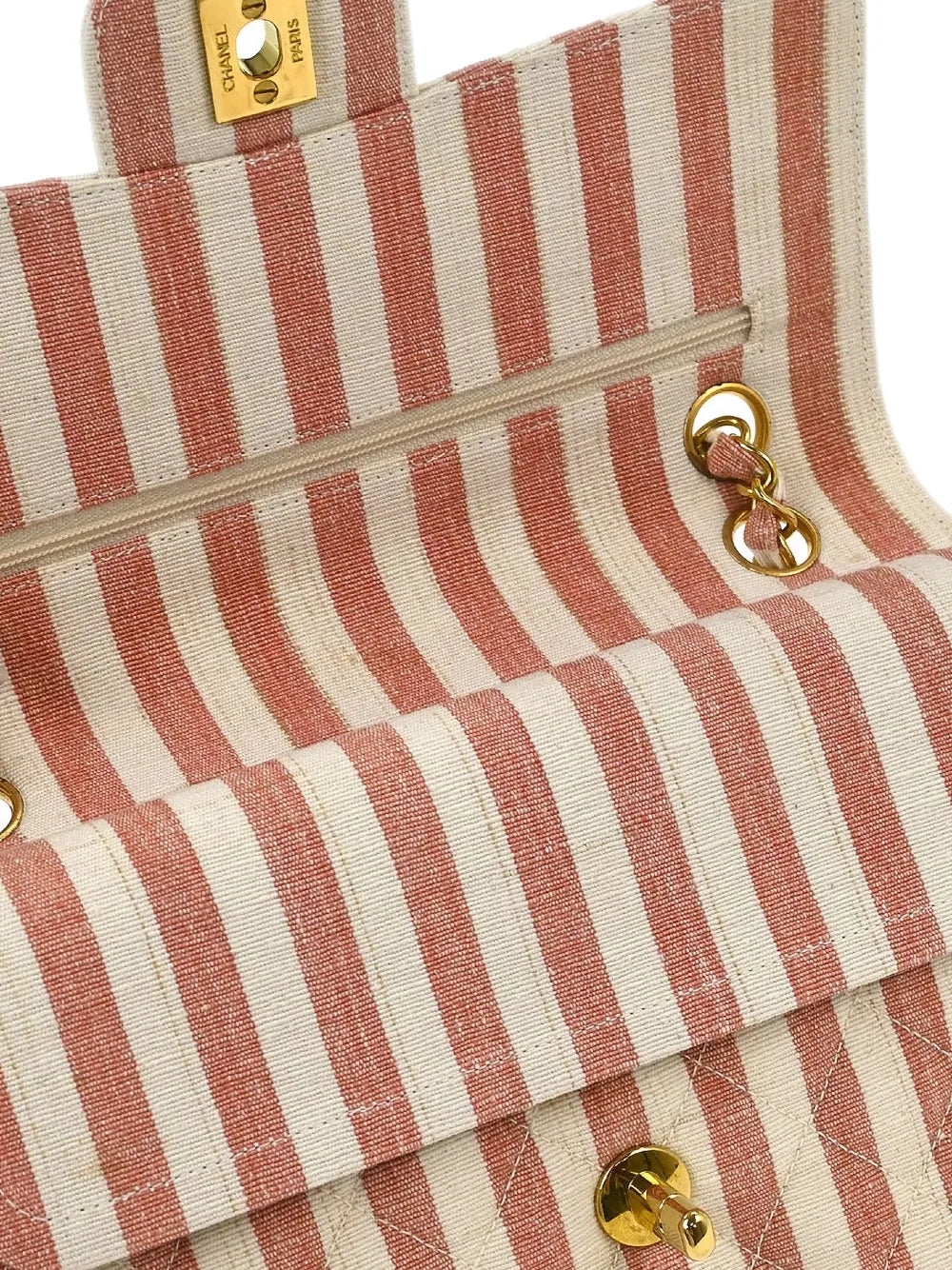 1995 small striped classic double flap shoulder bag