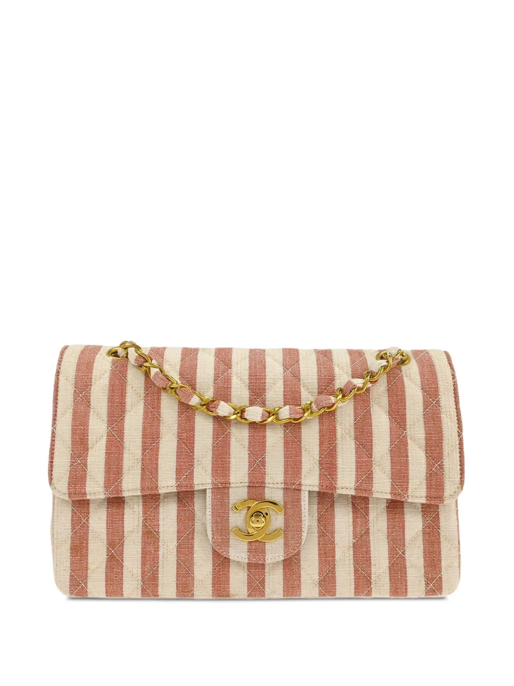 1995 small striped classic double flap shoulder bag