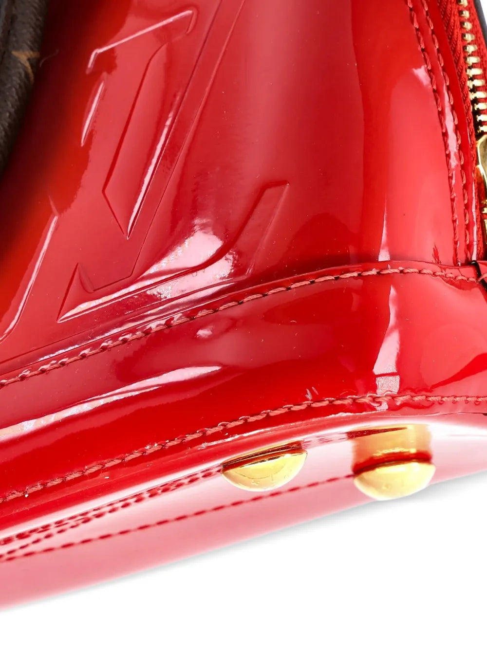 Alma Handbag Vernis with Monogram Canvas BB satchel