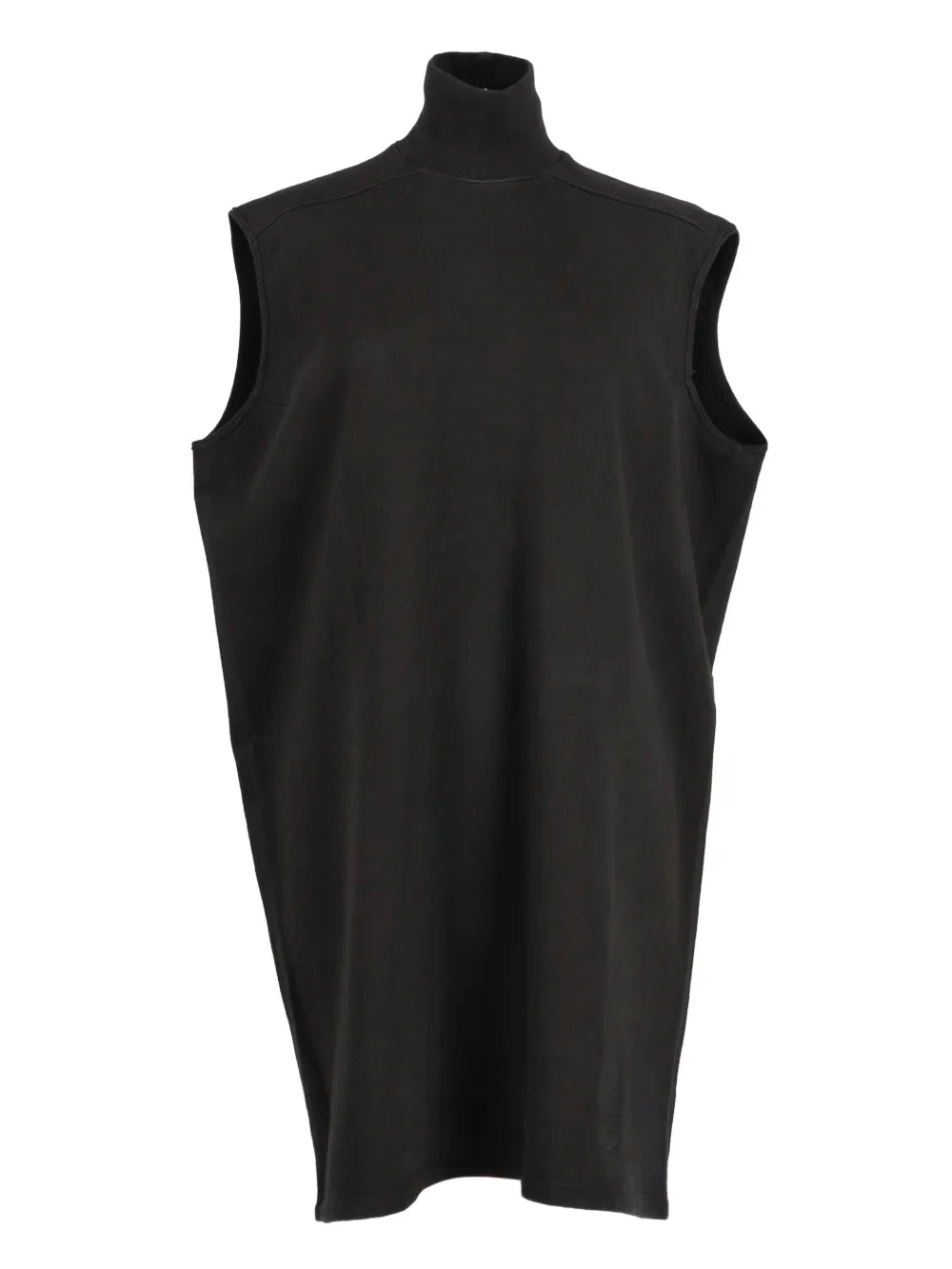 sleeveless high-neck dress