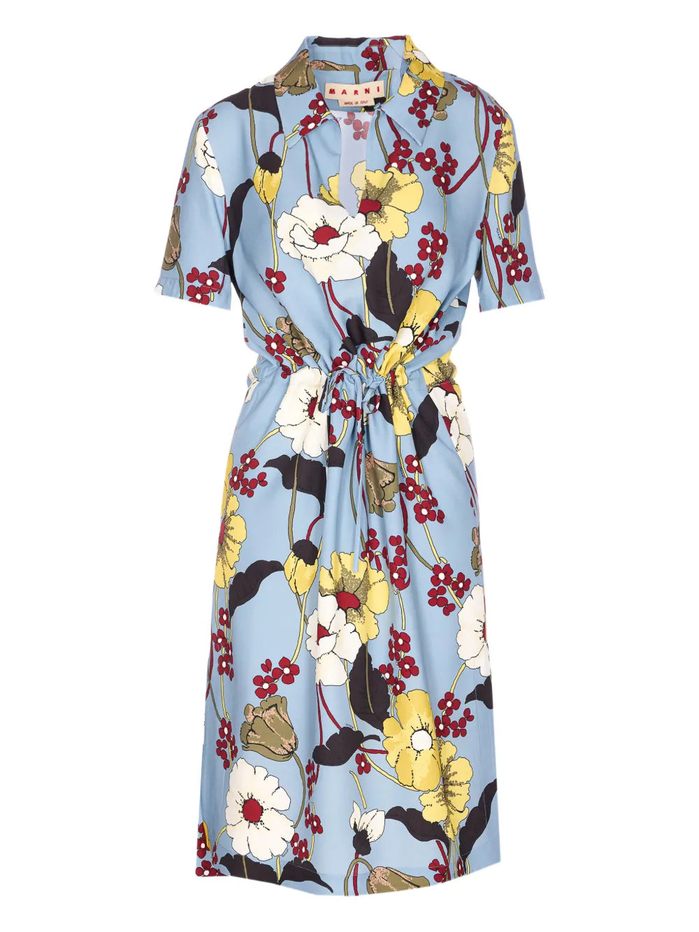 floral shirt midi dress