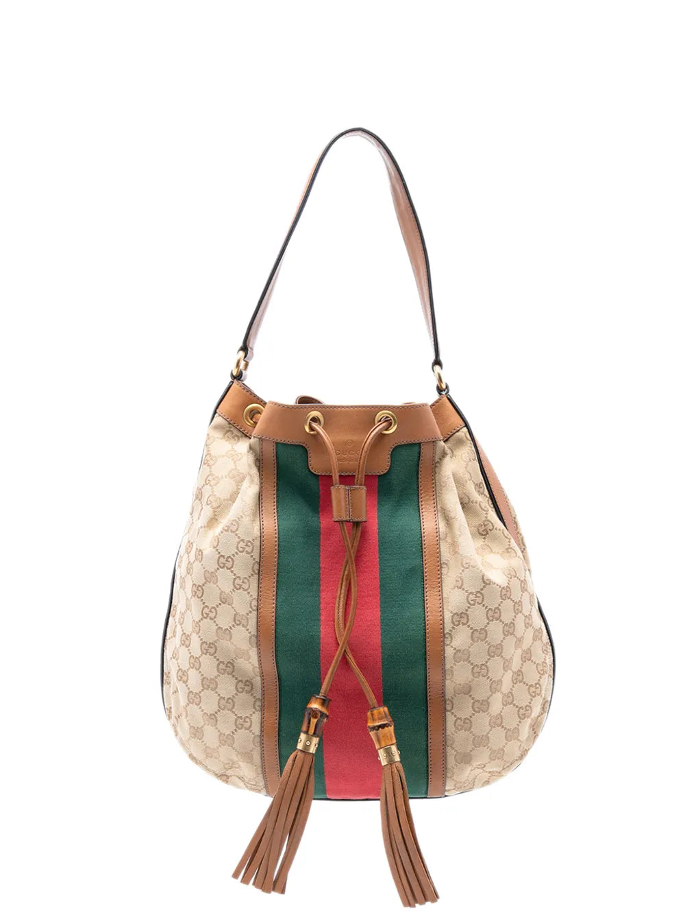 2016-2025 GG Canvas Web Rania Drawstring hobo bag