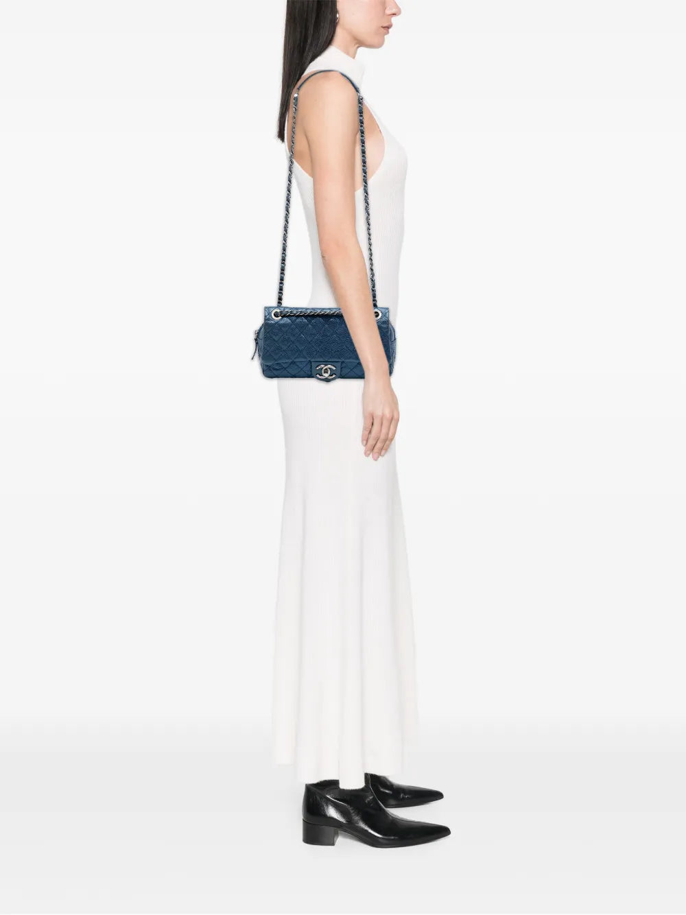 2012 Medium Quilted Iridescent Caviar Easy Flap shoulder bag