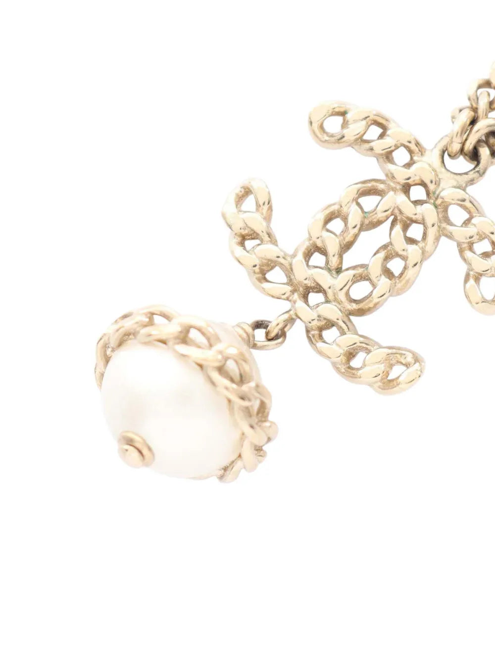 2016 Gold Plated Faux Pearl CC Pendant Necklace costume necklace
