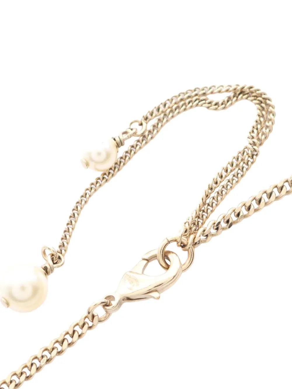 2016 Gold Plated Faux Pearl CC Pendant Necklace costume necklace