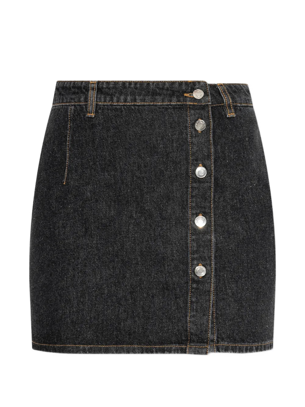 button-fastening mini denim skirt