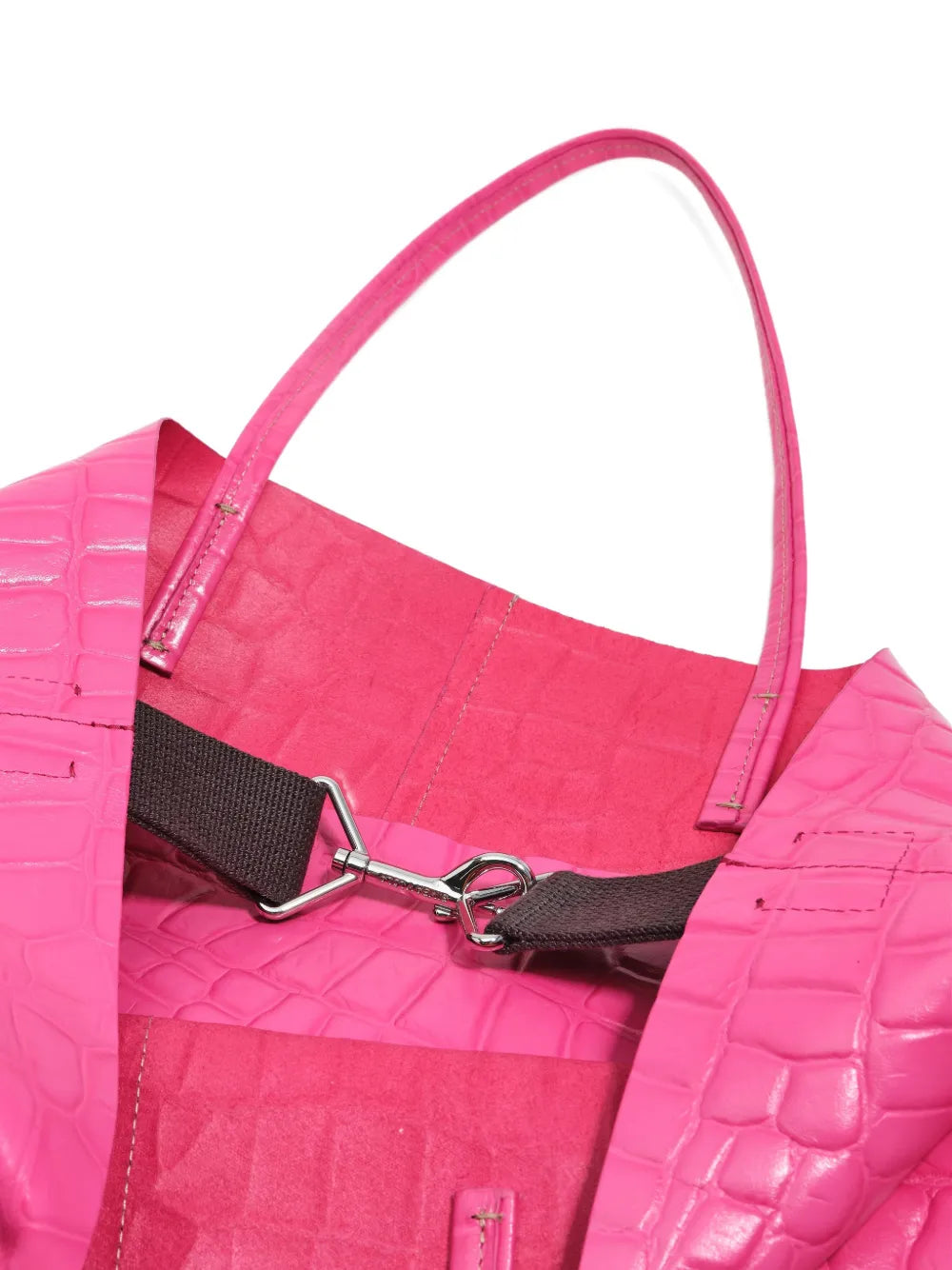 large leather-embossed tote bag