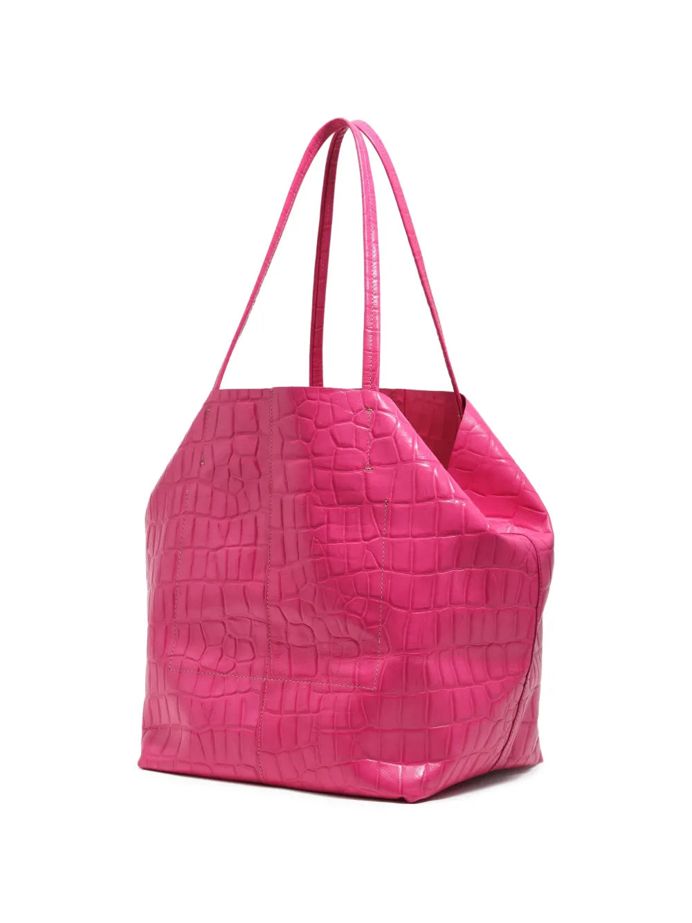 large leather-embossed tote bag