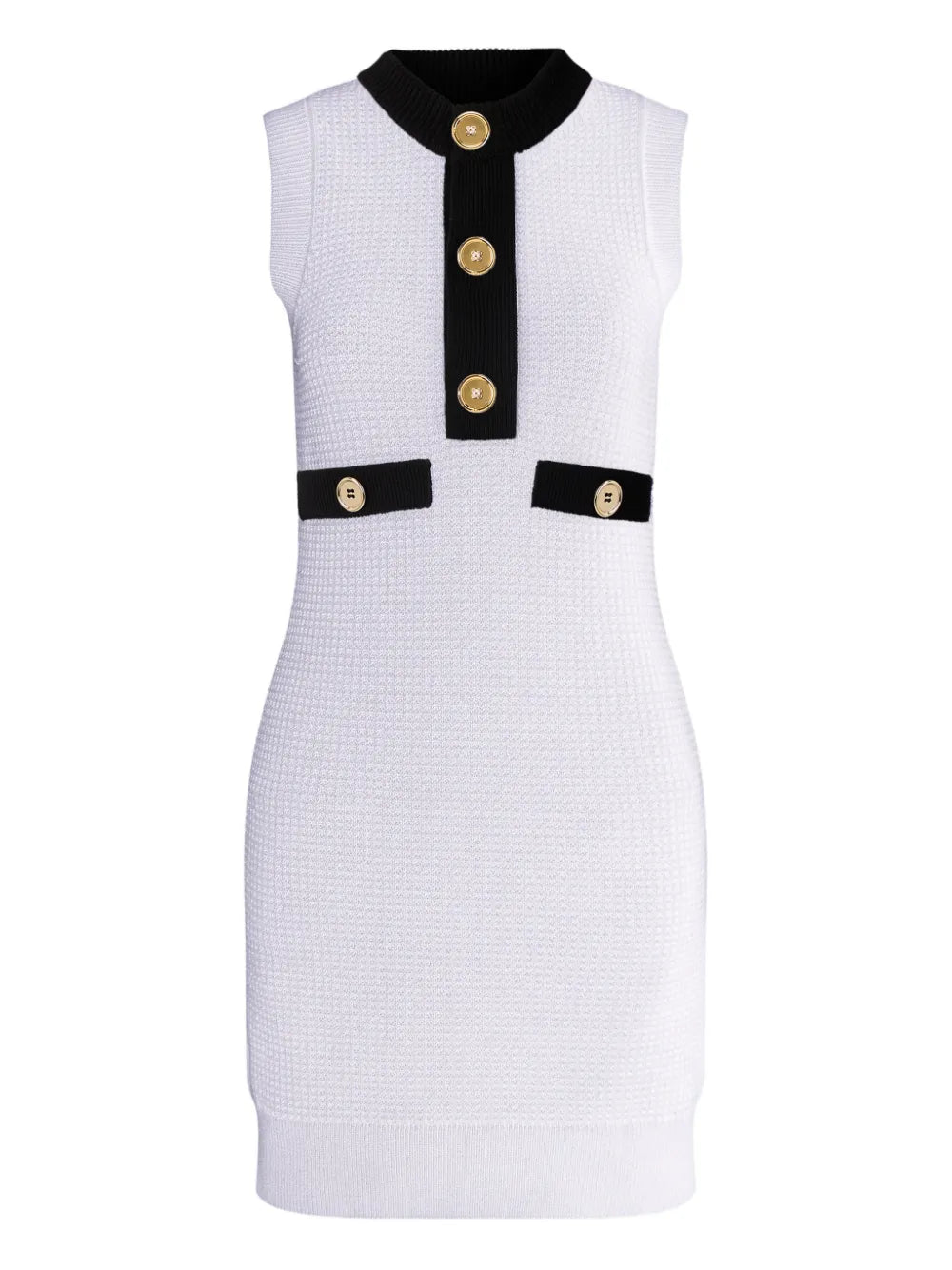 textured sleeveless mini dress
