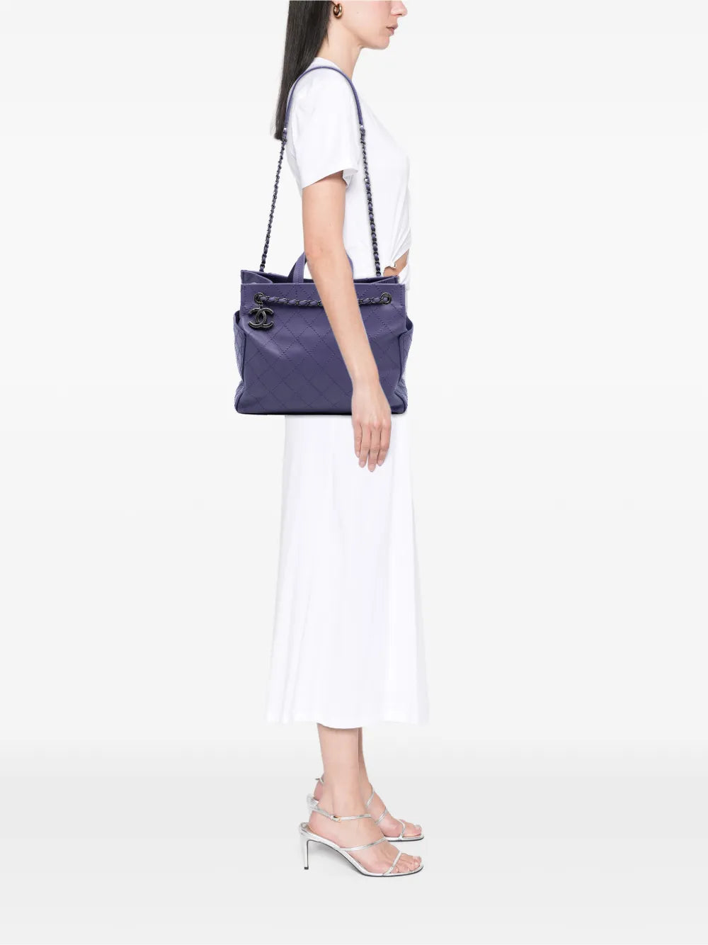 2014-2015 Medium CC Quilted Calfskin Pocket Tote satchel