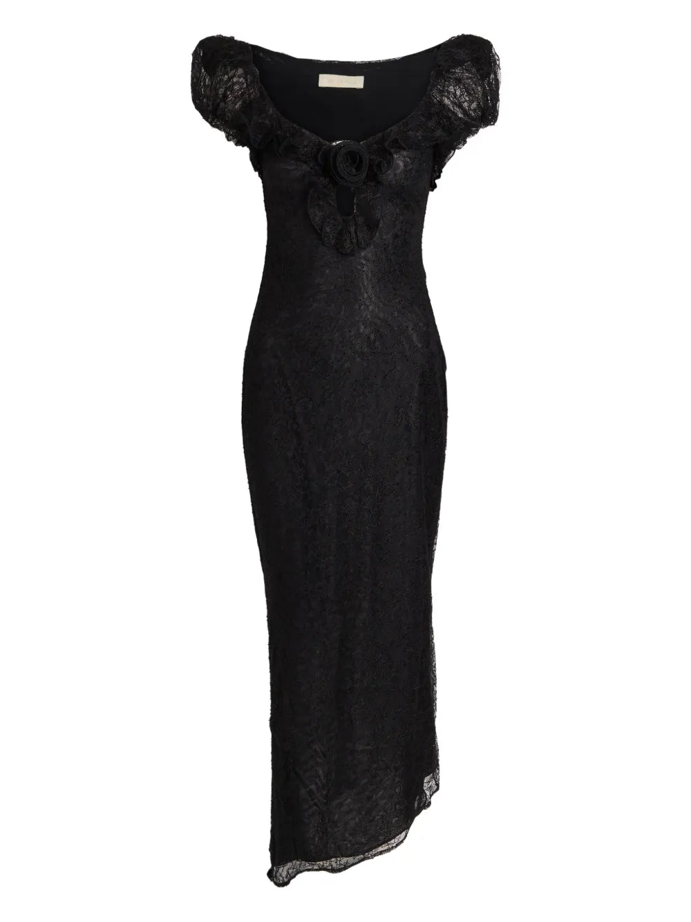 floral-lace asymmetrical dress