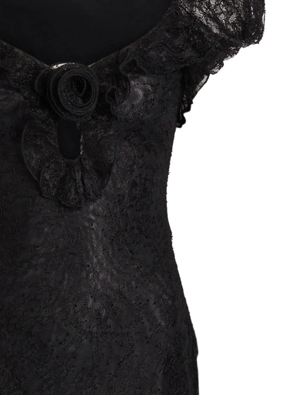 floral-lace asymmetrical dress
