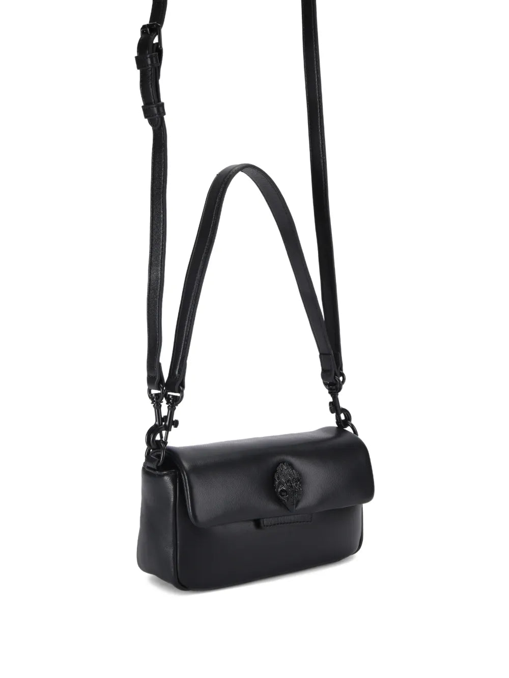mini crystal eagle leather oxford cross body bag