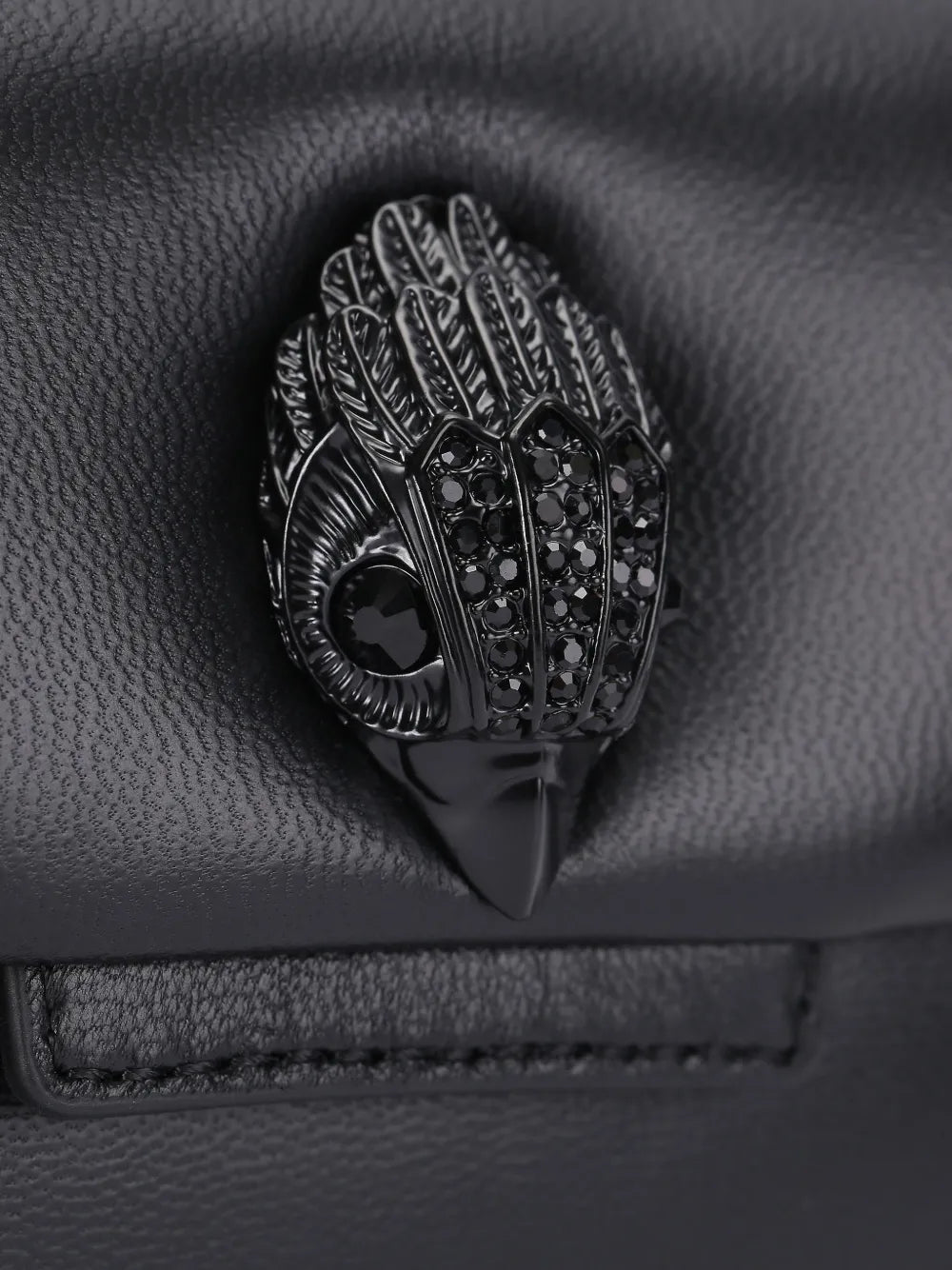 mini crystal eagle leather oxford cross body bag