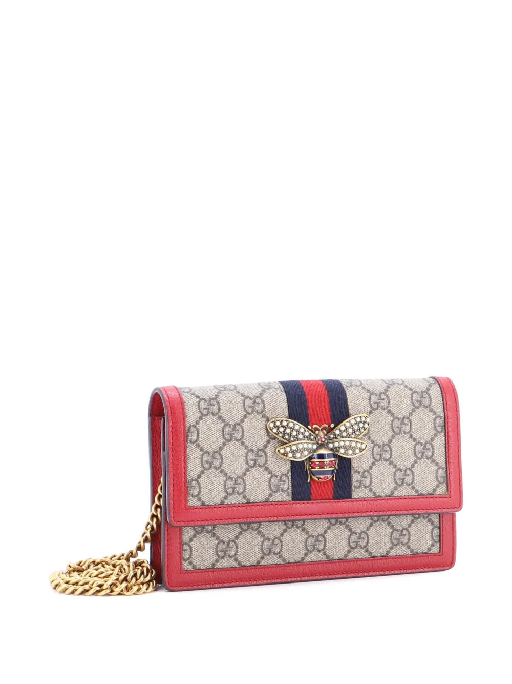 Queen Margaret Chain Wallet GG Coated Canvas Mini crossbody bag