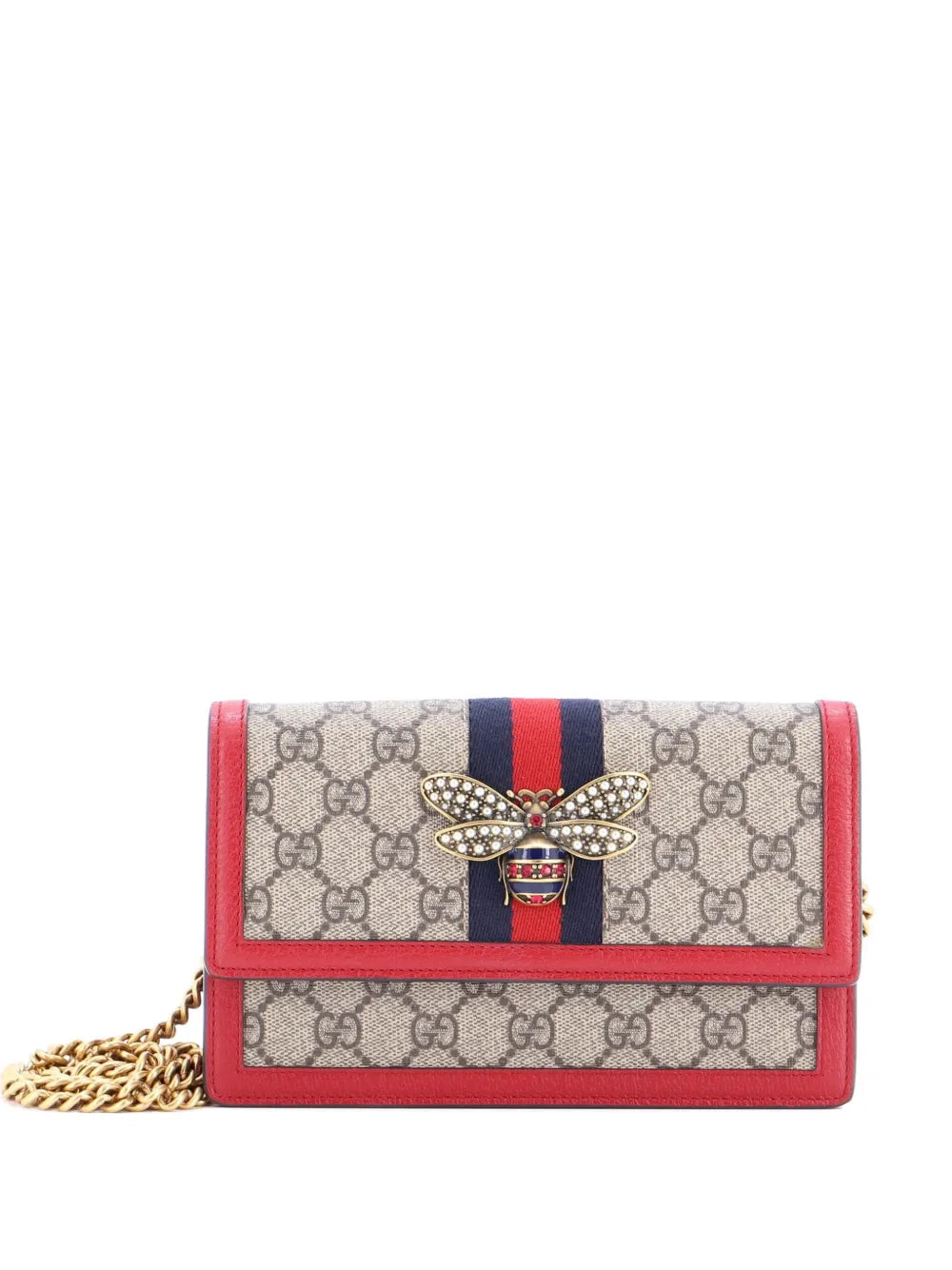 Queen Margaret Chain Wallet GG Coated Canvas Mini crossbody bag