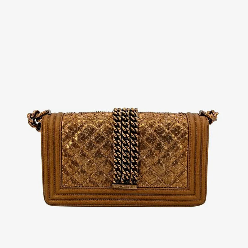 C345 - CHANEL Boy Gold Calfskin 25cm Flap Bag