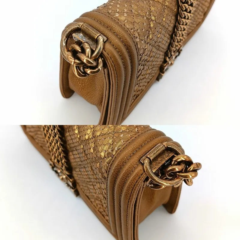 C345 - CHANEL Boy Gold Calfskin 25cm Flap Bag