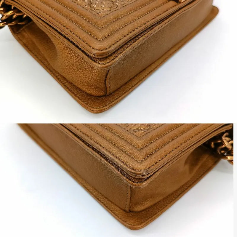 C345 - CHANEL Boy Gold Calfskin 25cm Flap Bag